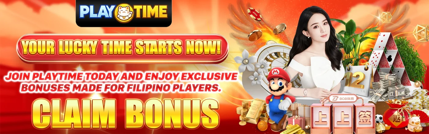 Playtime gaming Philippines claim bonus banner for online casino players